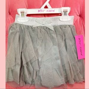 ✨Betsey Johnson Silver Glittered Girls Tutu Skirt✨